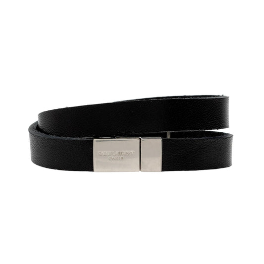 Monogram Black Leather Bracelet