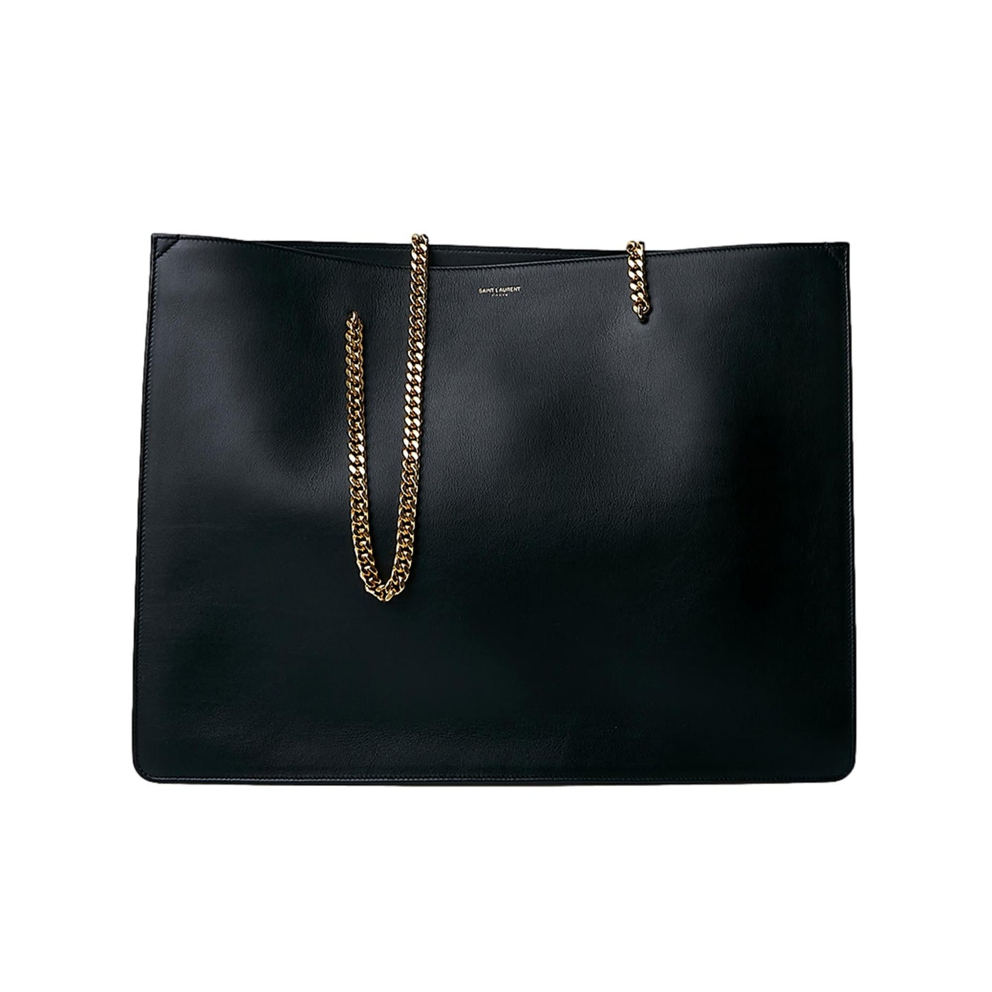 Siena Ultra Lux Black Calf Leather Chain Shoulder Tote Bag