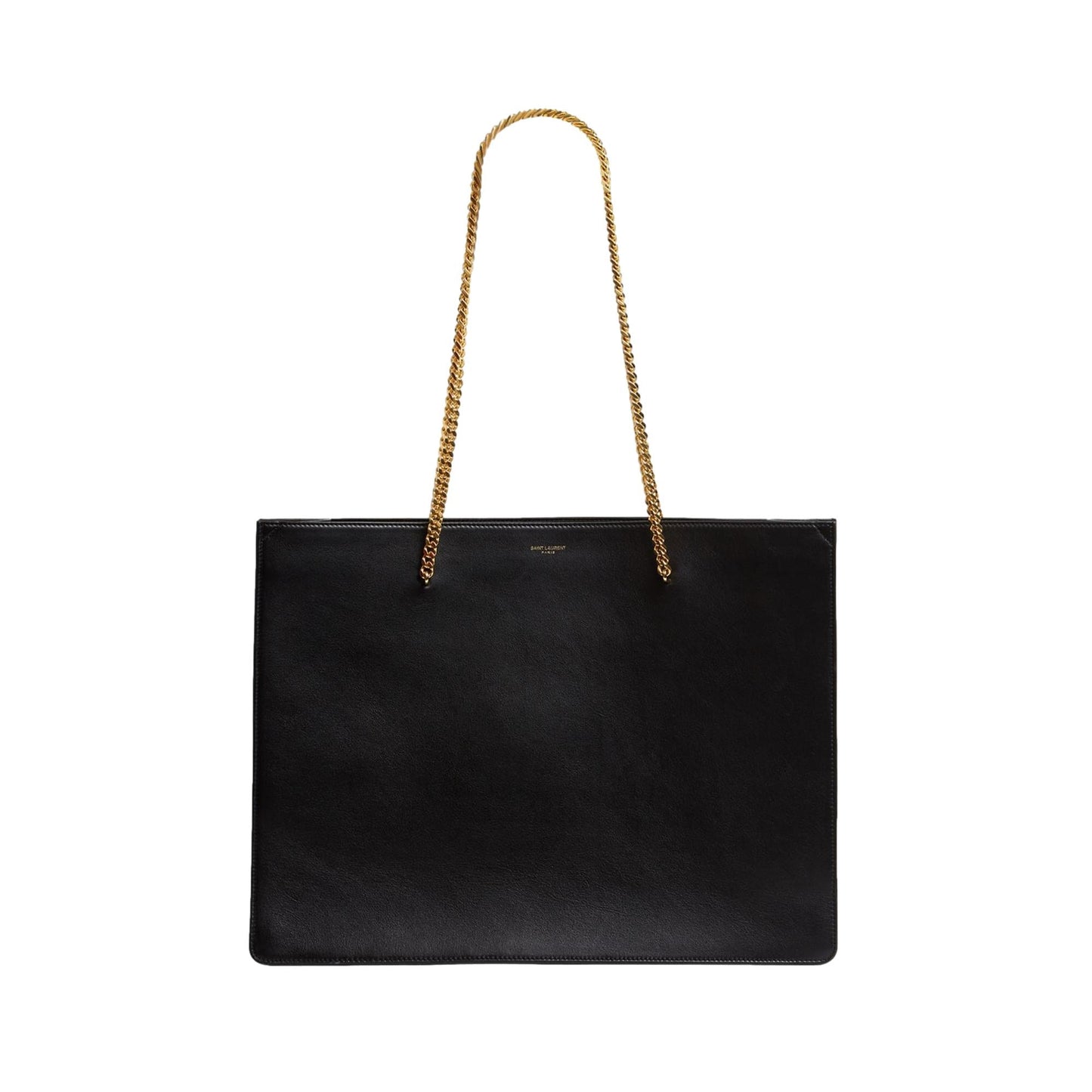 Siena Ultra Lux Black Calf Leather Chain Shoulder Tote Bag