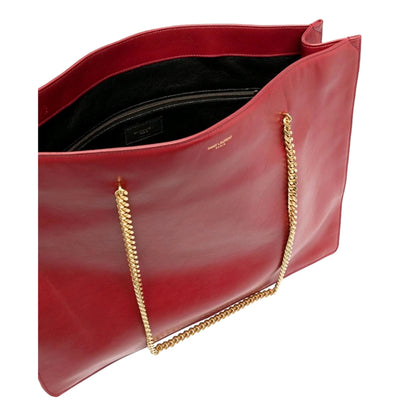 Siena Ultra Lux Red Calf Leather Chain Shoulder Tote Bag