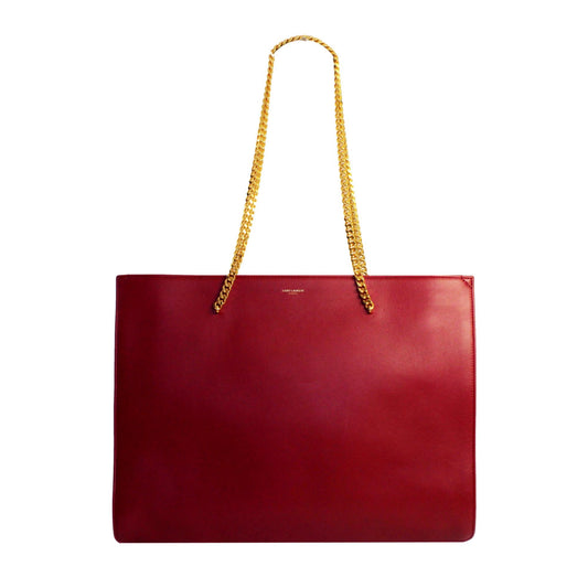 Siena Ultra Lux Red Calf Leather Chain Shoulder Tote Bag