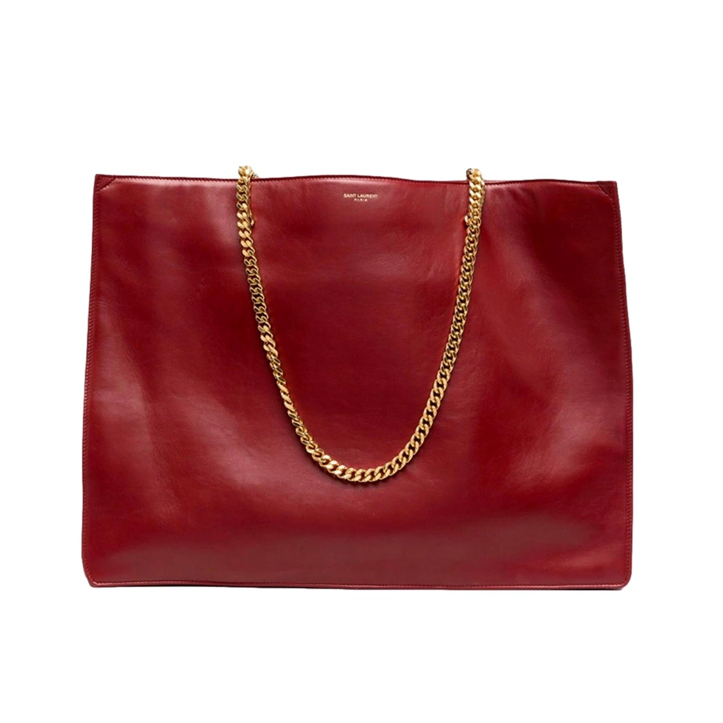 Siena Ultra Lux Red Calf Leather Chain Shoulder Tote Bag