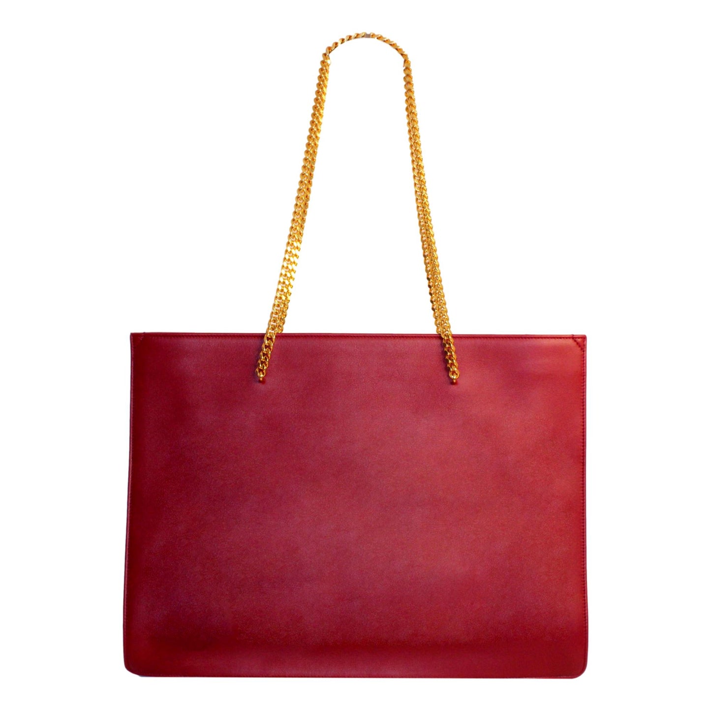 Siena Ultra Lux Red Calf Leather Chain Shoulder Tote Bag