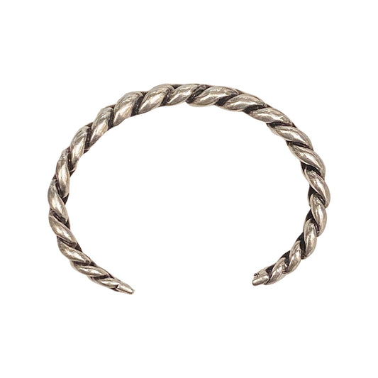 Silver Gunmetal Chain Link Cuff Bracelet