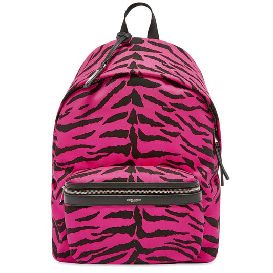 Unisex Pink Zebra City Backpack