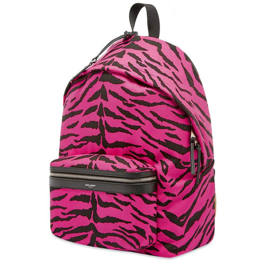 Unisex Pink Zebra City Backpack