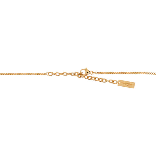 YSL Logo Long Opyum Twist Necklace Gold