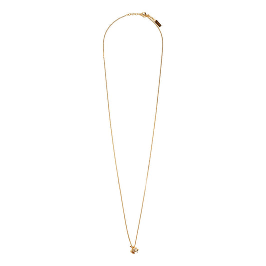 YSL Logo Long Opyum Twist Necklace Gold