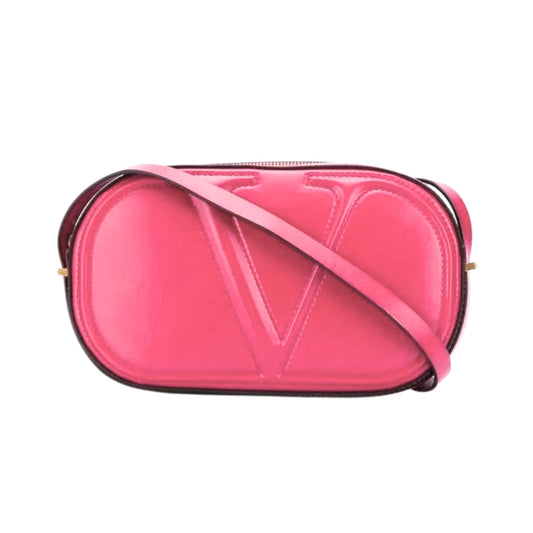 VLogo Walk Crossbody Bag Pink Calf Leather Medium