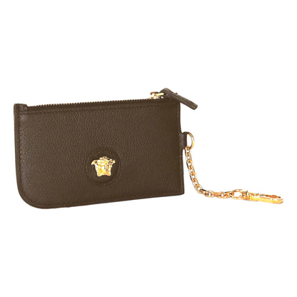 La Medusa Khaki Vitello Card Case Key Chain