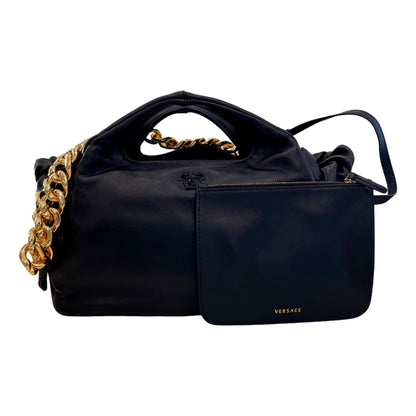 La Medusa Lambskin Leather Black Gold Chain Bag