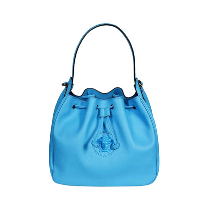 La Medusa Leather Bucket Bag Blue