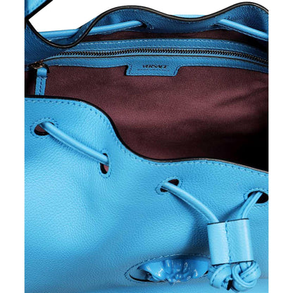 La Medusa Leather Bucket Bag Blue