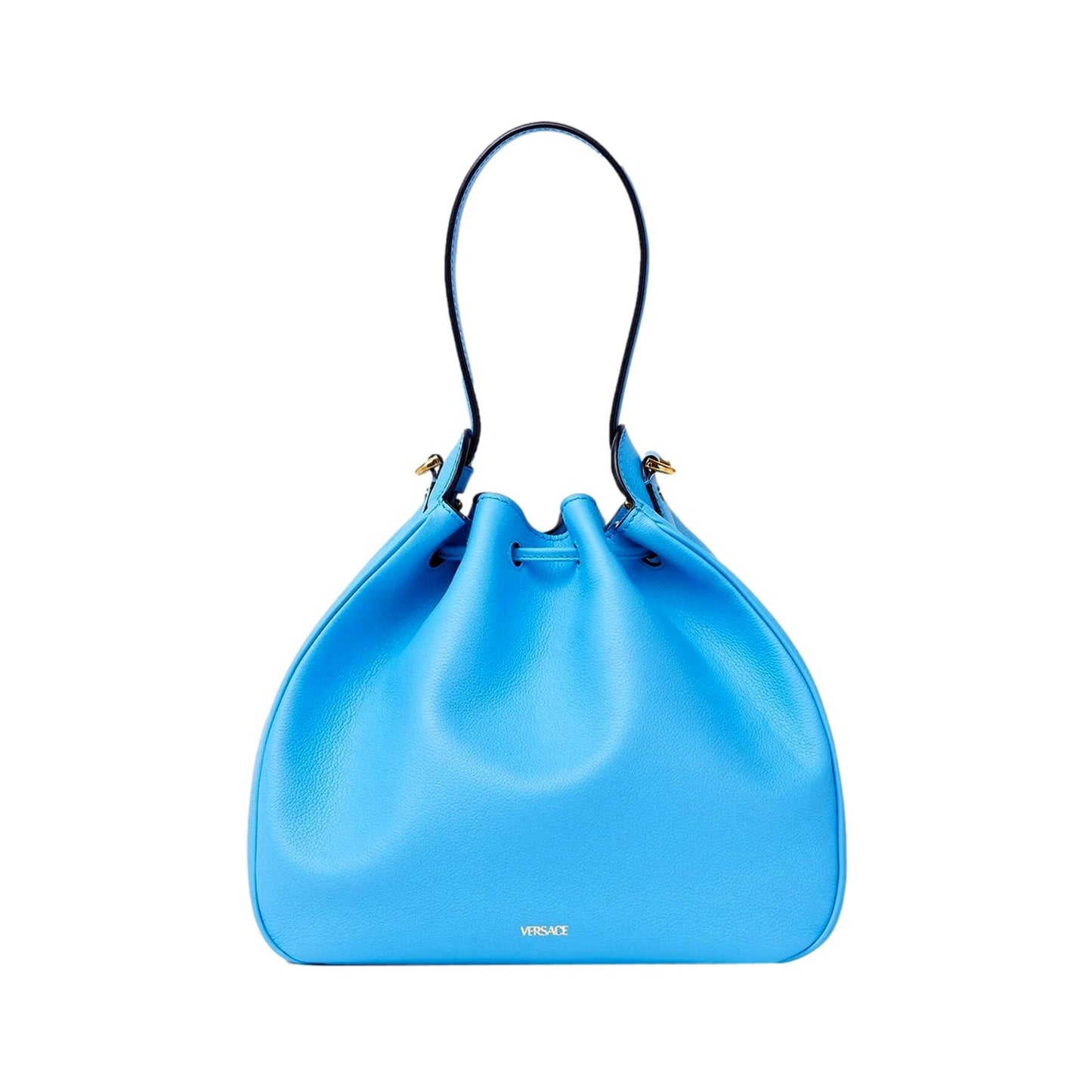 La Medusa Leather Bucket Bag Blue