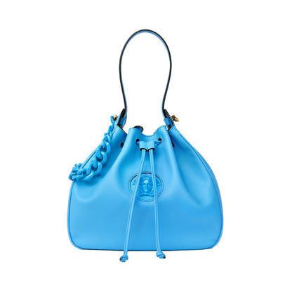 La Medusa Leather Bucket Bag Blue