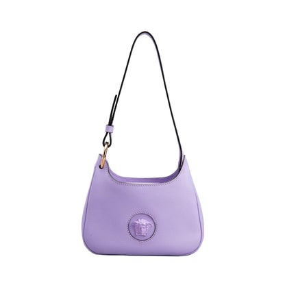 La Medusa Lilac Pebbled Leather Mini Hobo Bag