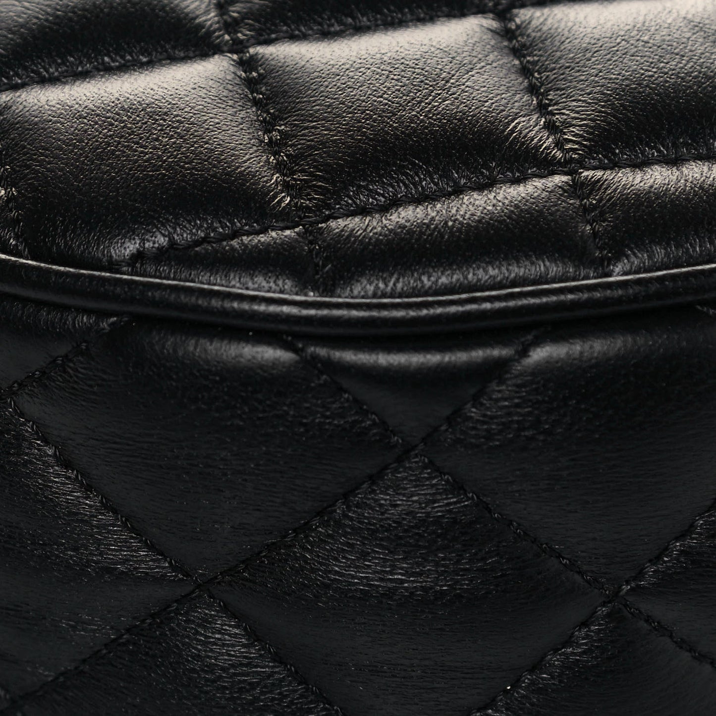 La Medusa Round Quilted Leather Black Shoulder Bag