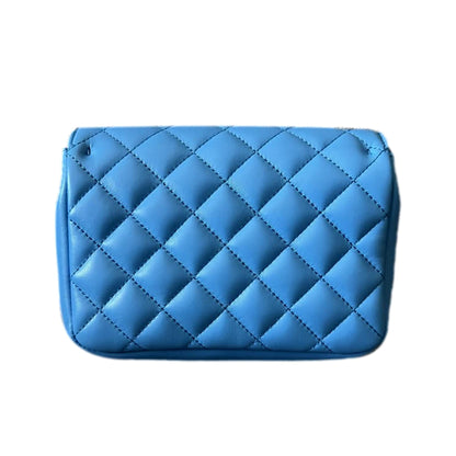 Medusa Nappa Quilted Blue Leather Chain Crossbody