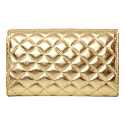 Metallic Gold Leather Medusa Chain Wallet Bag